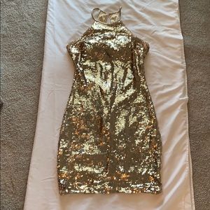 Gold sequins dress